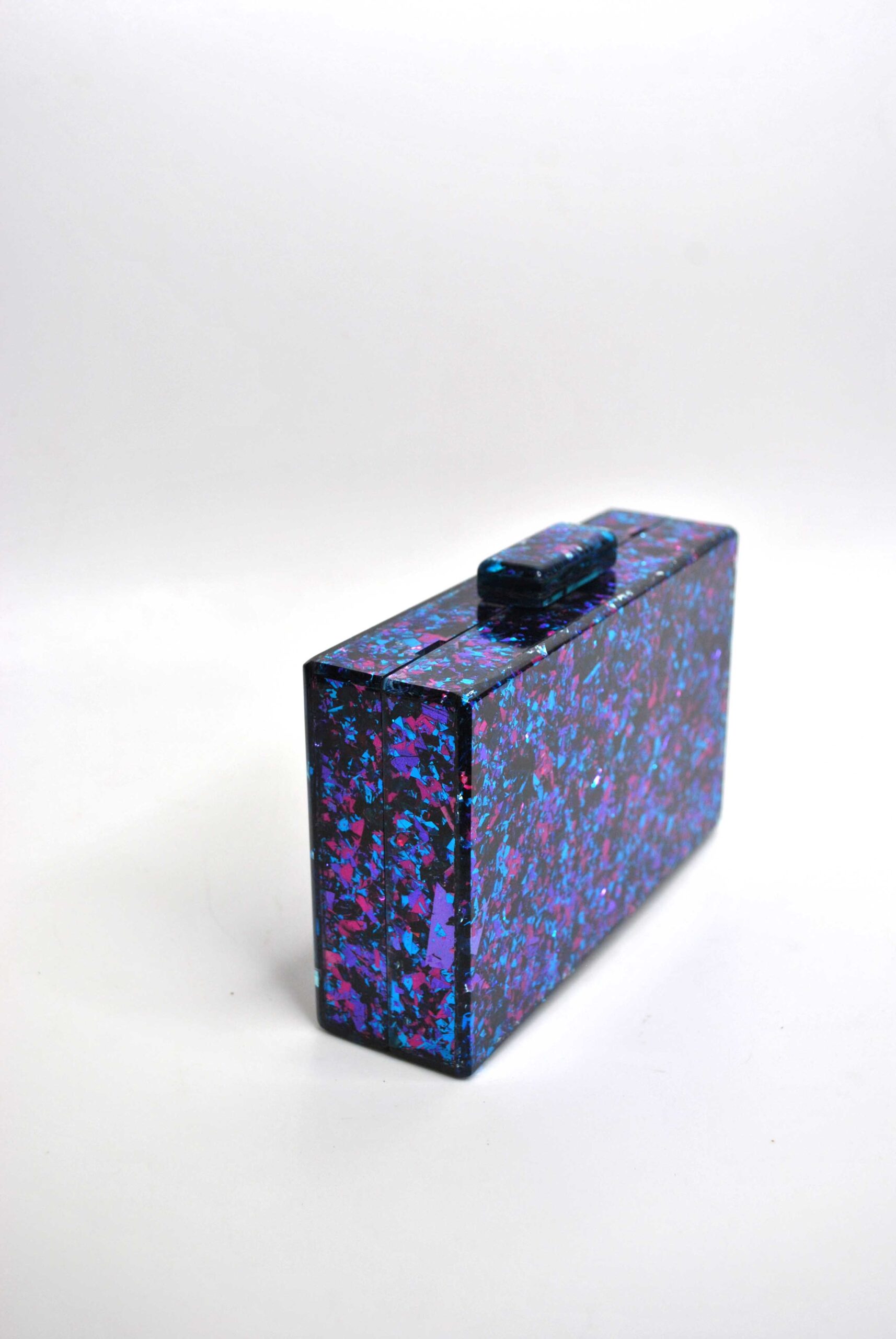 Bolso clutch confetti azul y morado - Imagen 2