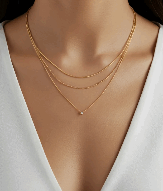 Colgante triple brillante