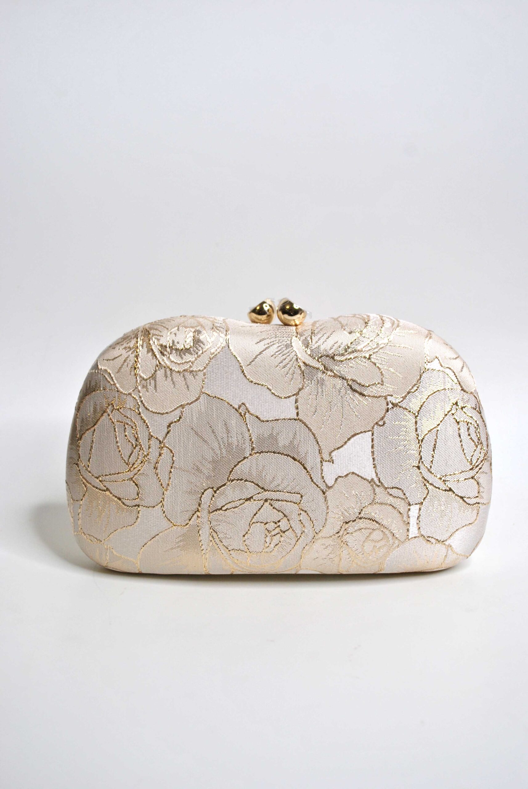Bolso clutch dorado bordados - Imagen 2