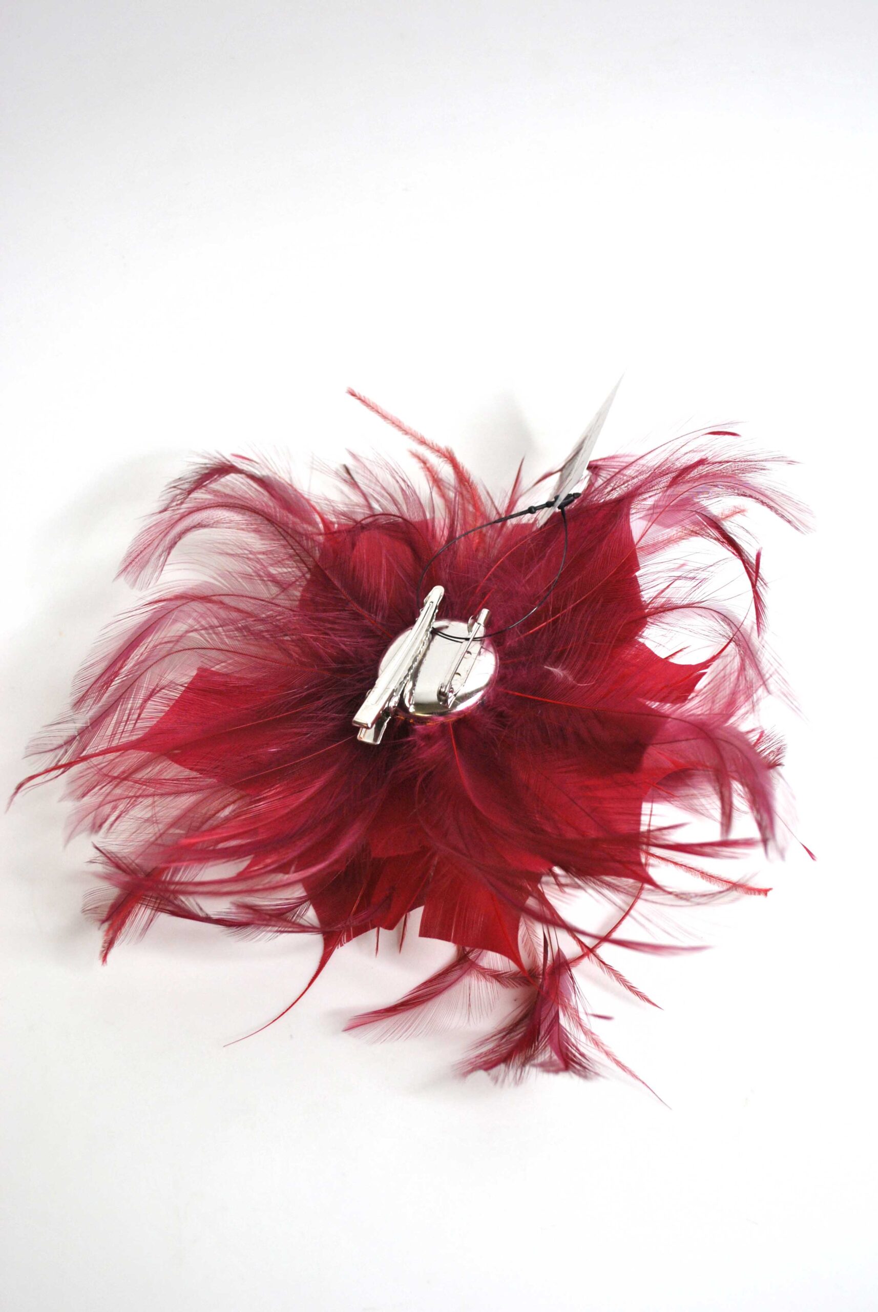 Flor tocado rojo burdeos - Imagen 2