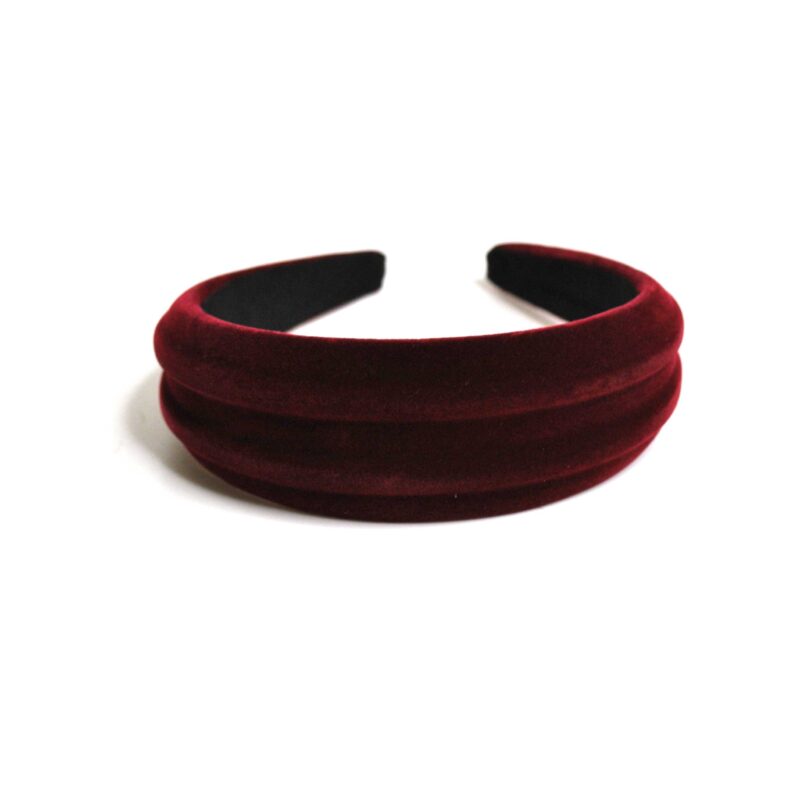Diadema fiesta terciopelo burdeos