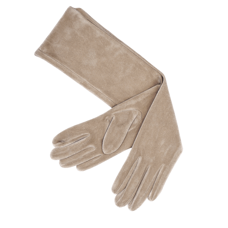 Guantes terciopelo beige champagne