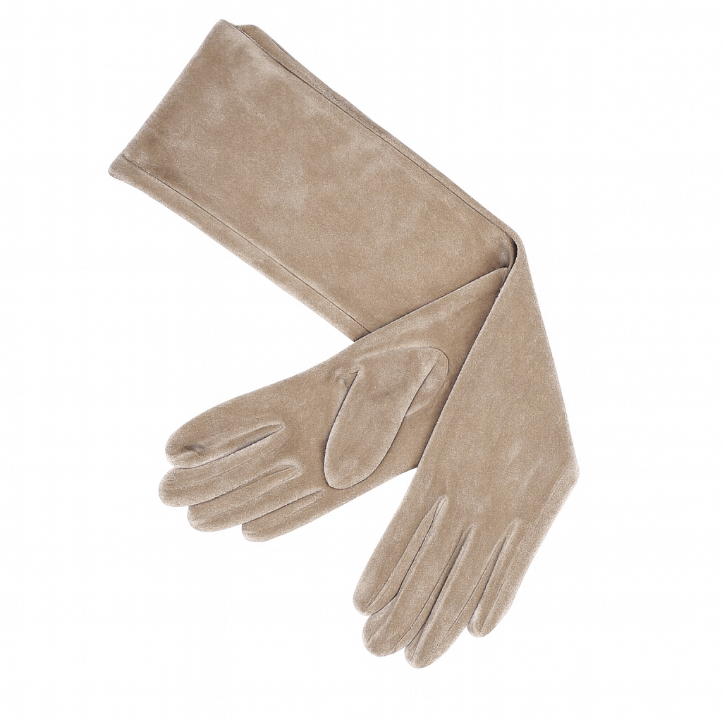 Guantes terciopelo beige champagne