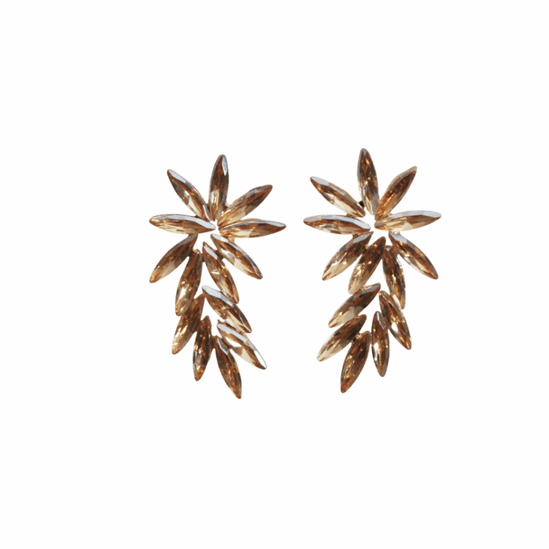 Pendientes dorados hojas