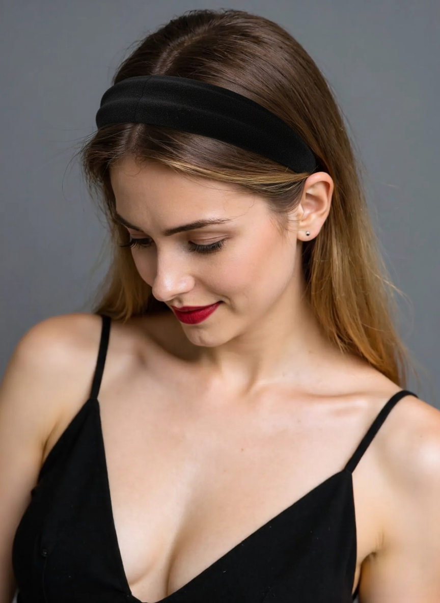 Diadema fiesta terciopelo negro - Imagen 3
