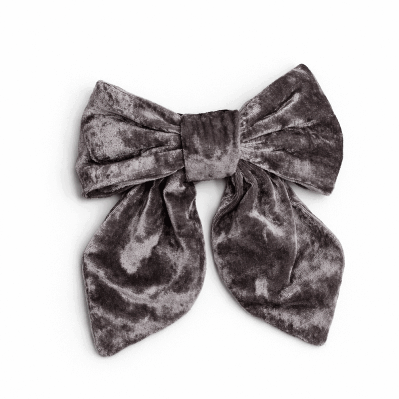 Lazo terciopelo gris
