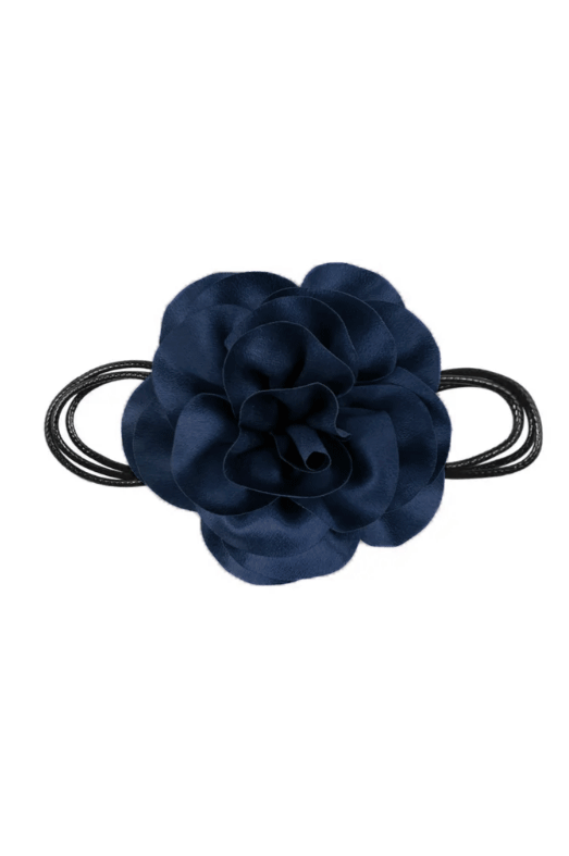Collar flor azul marino