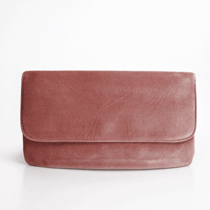 Cartera de fiesta terciopelo rosa