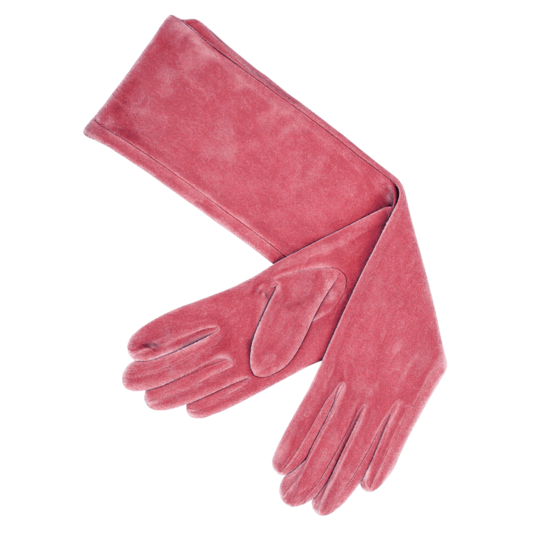 Guantes terciopelo rosa colorete