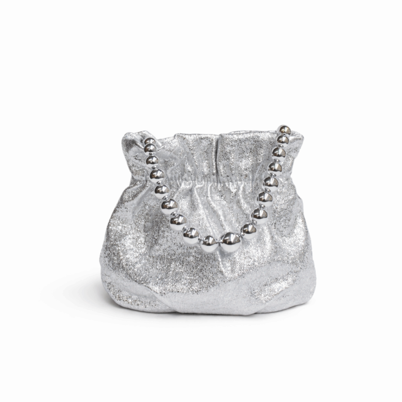 Bombonera plateada asa bolas