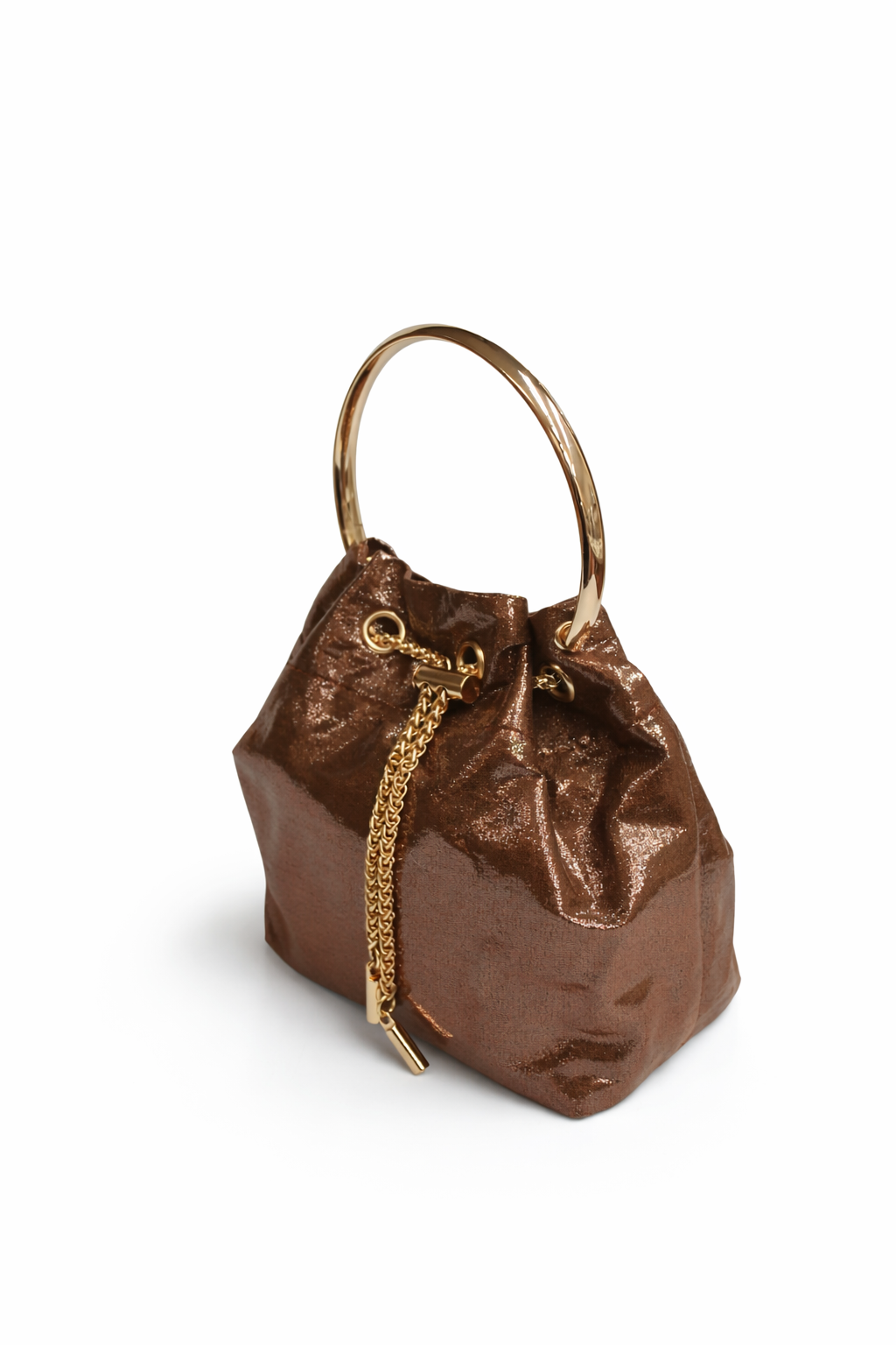 Bolso bombonera marrón metalizada - Imagen 2