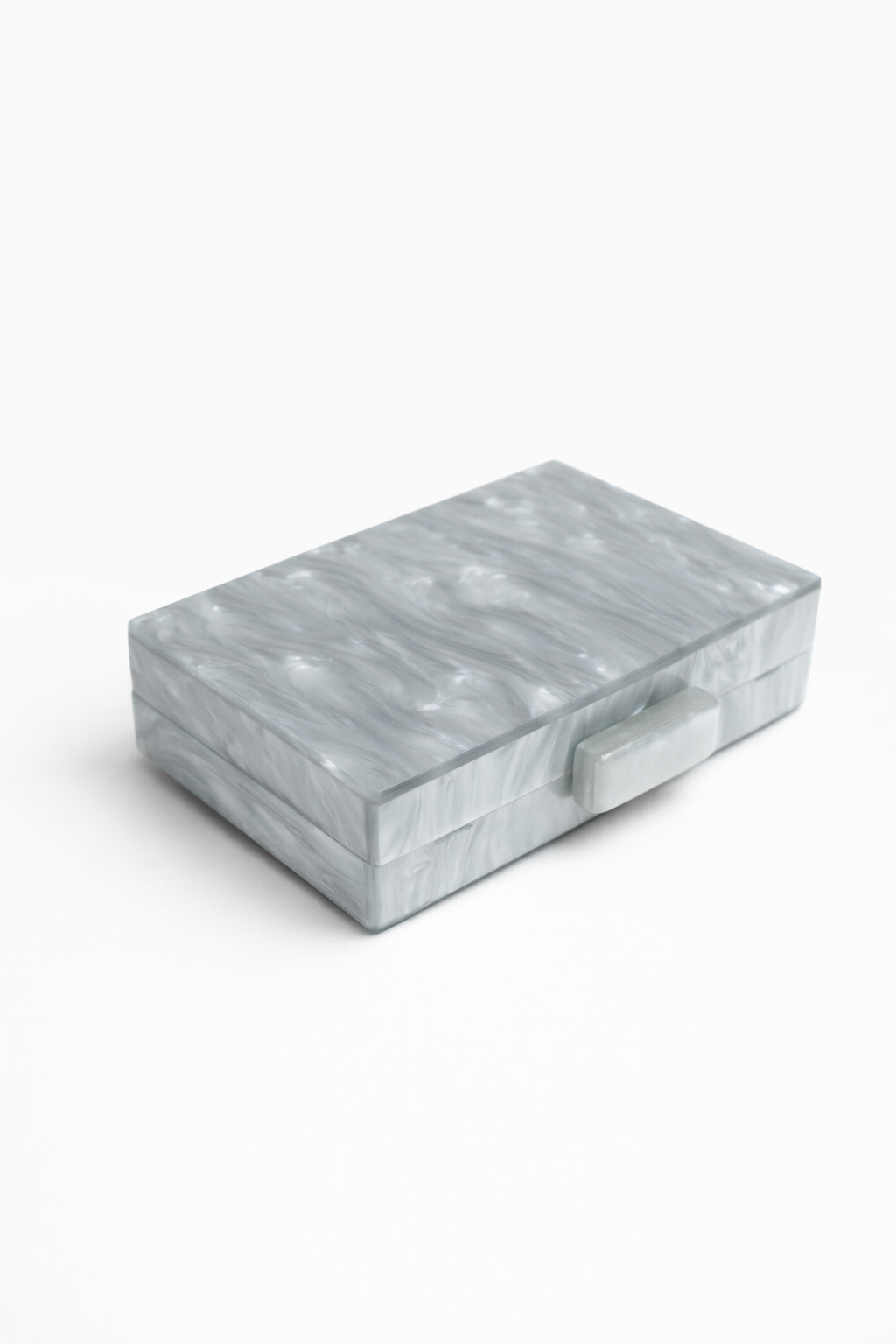 Bolso clutch nácar gris plata - Imagen 2