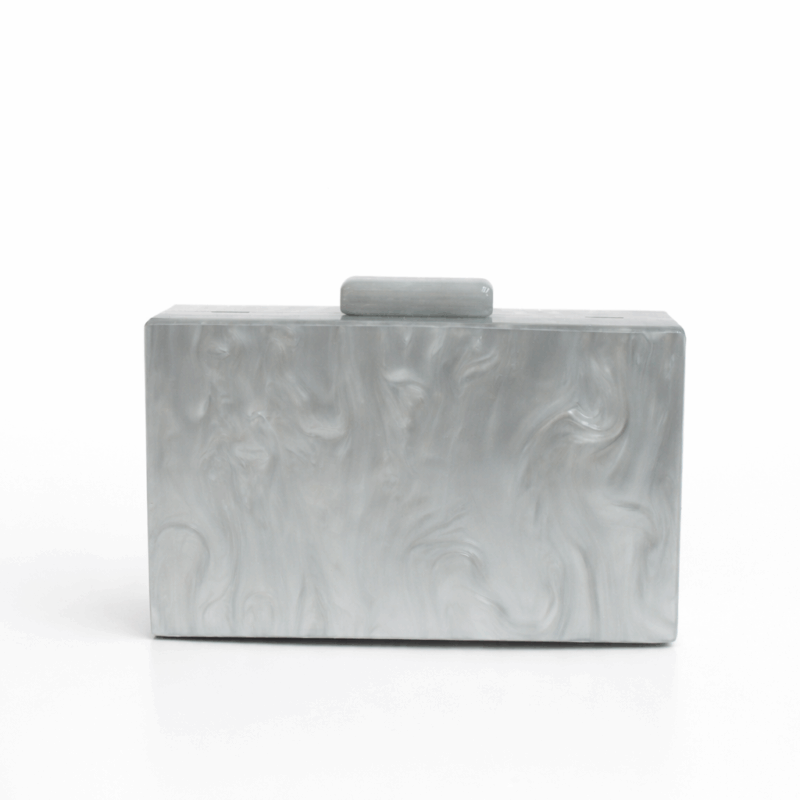 Bolso clutch nácar gris plata