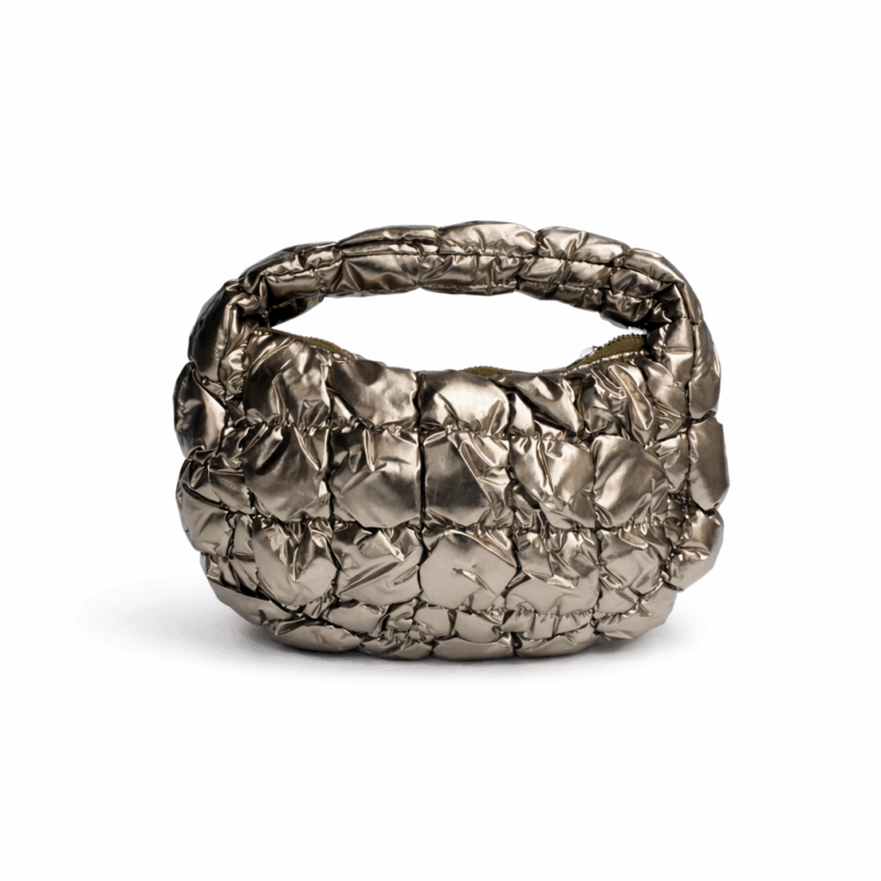 Bolso tipo clutch acolchado bronce