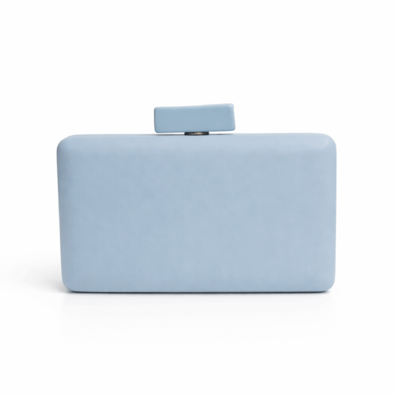 Clutch azul celeste cierre resina