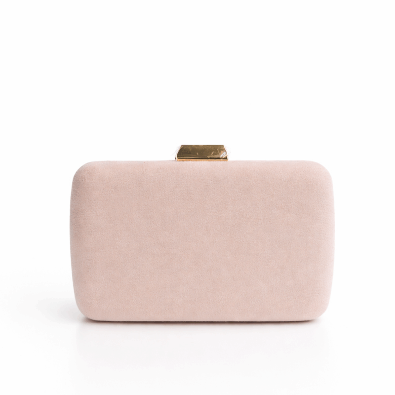 Bolso clutch rosa nude ovalado