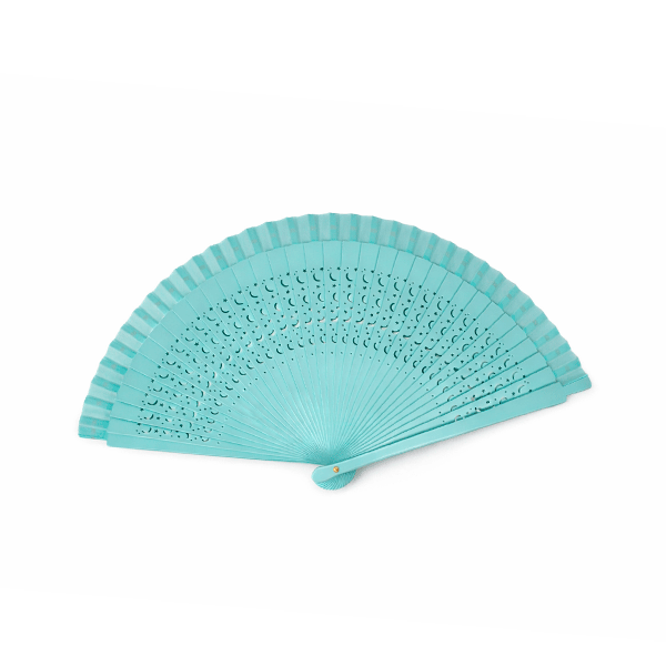 Abanico turquesa claro calado
