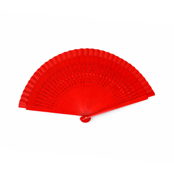 Abanico rojo calado