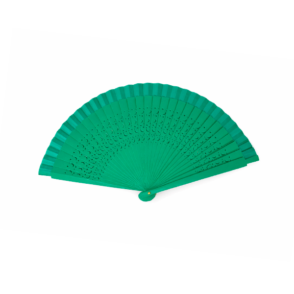 Abanico verde aguamarina calado