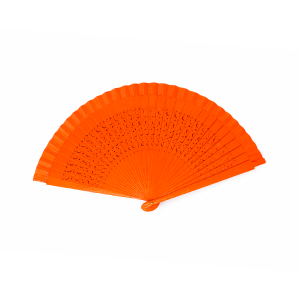 Abanico naranja calado