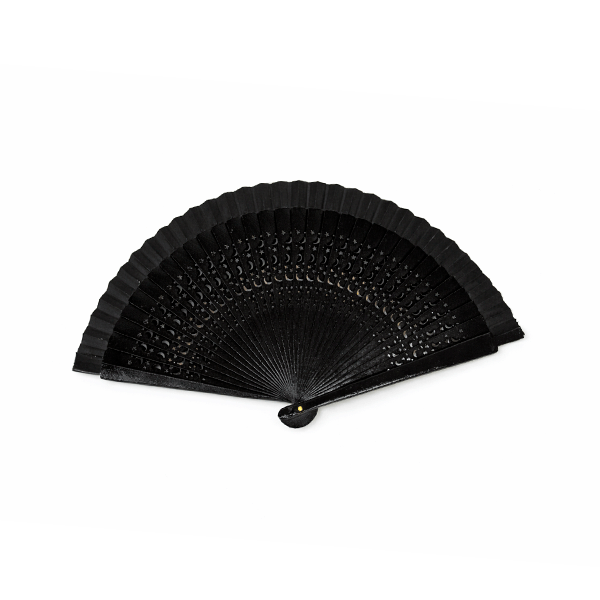 Abanico negro calado