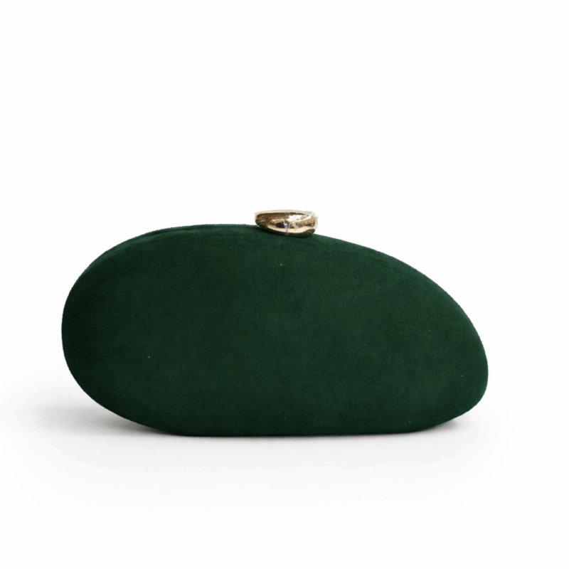 Bolso clutch irregular verde botella