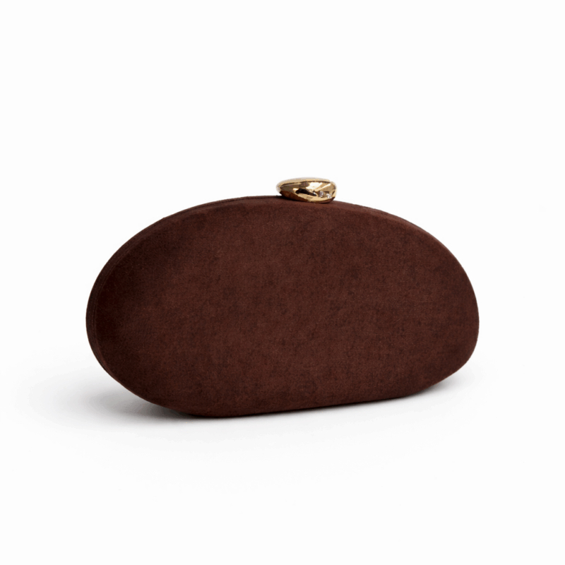 Bolso clutch irregular marrón