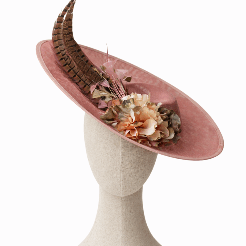 Tocado rosa empolvado flores