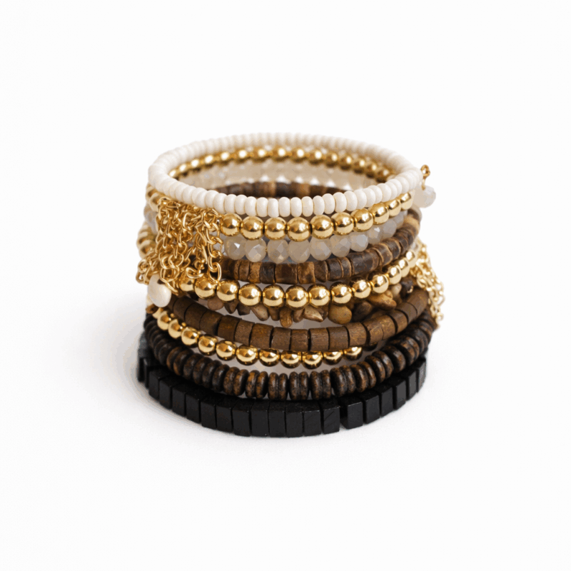 Pulsera múltiple tonos tierra