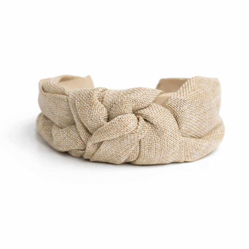 Diadema rafia color natural