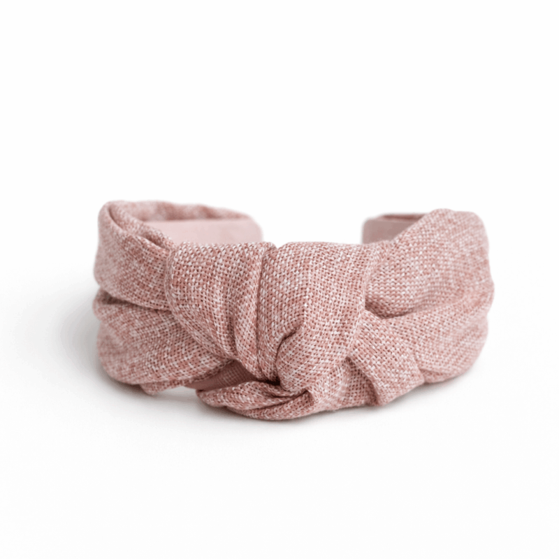 Diadema rafia color rosa