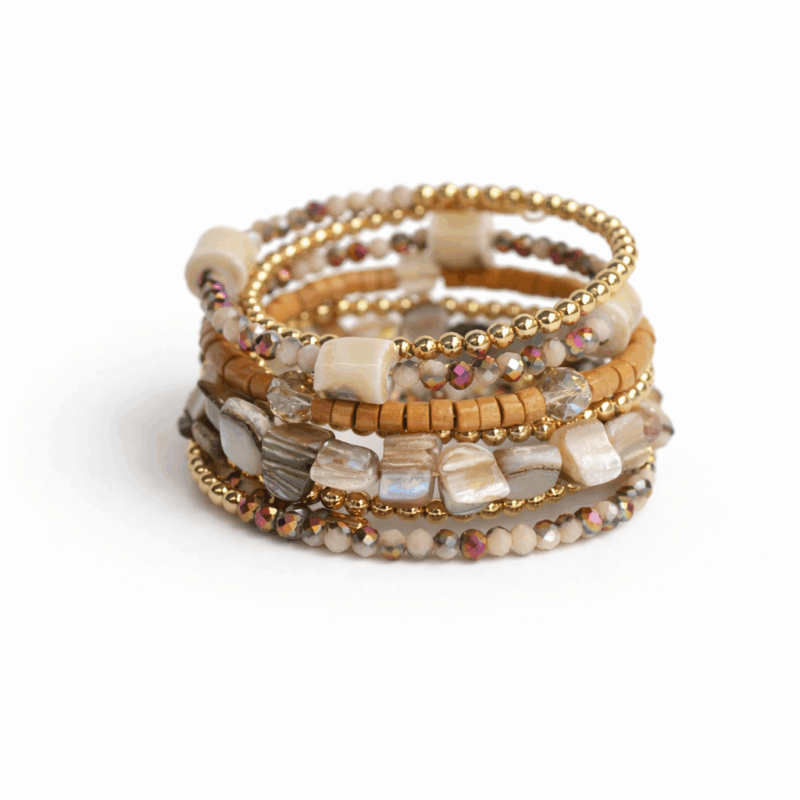 Pulsera múltiple cuentas nácar