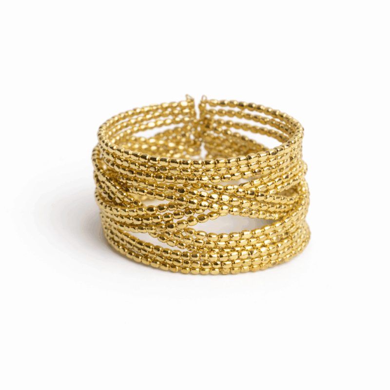Brazalete dorado cuentas