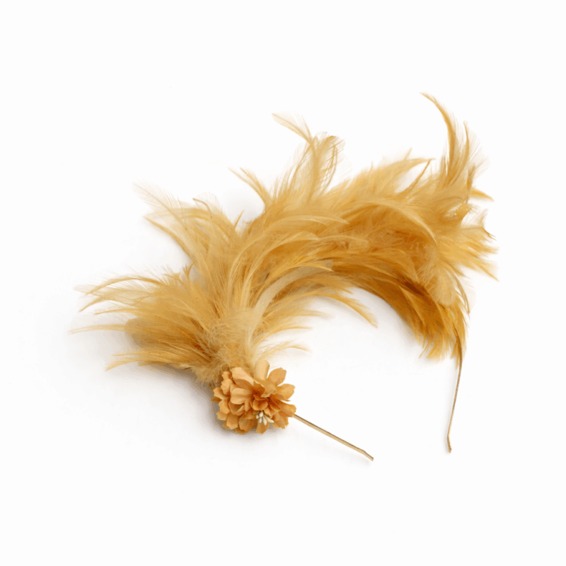 Diadema amarilla plumas