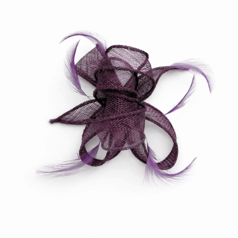 Tocado mediano flor berenjena