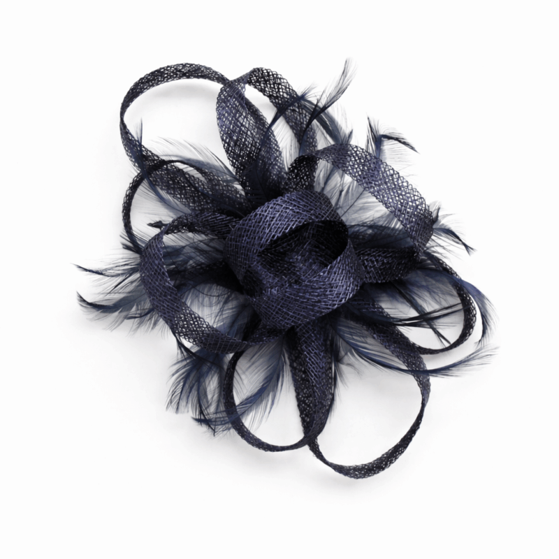 Tocado de fiesta azul marino