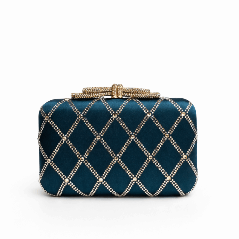 Clutch joya azul petróleo