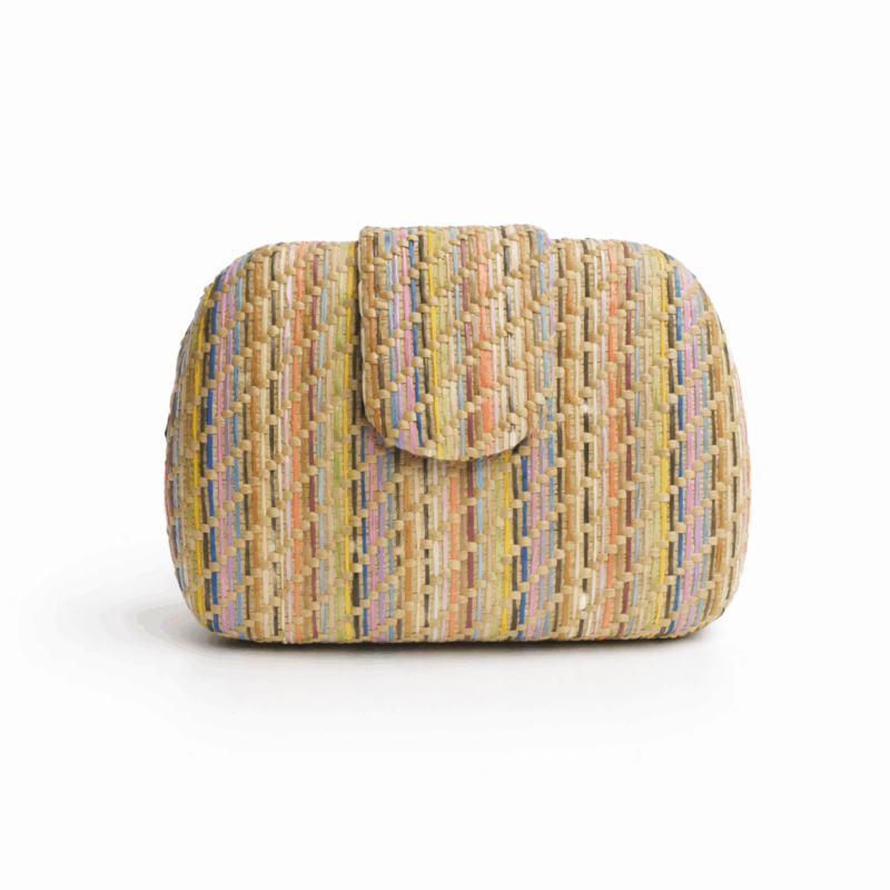 Bolso clutch rafia multicolor