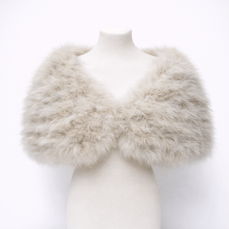 Estola beige claro plumas marabú