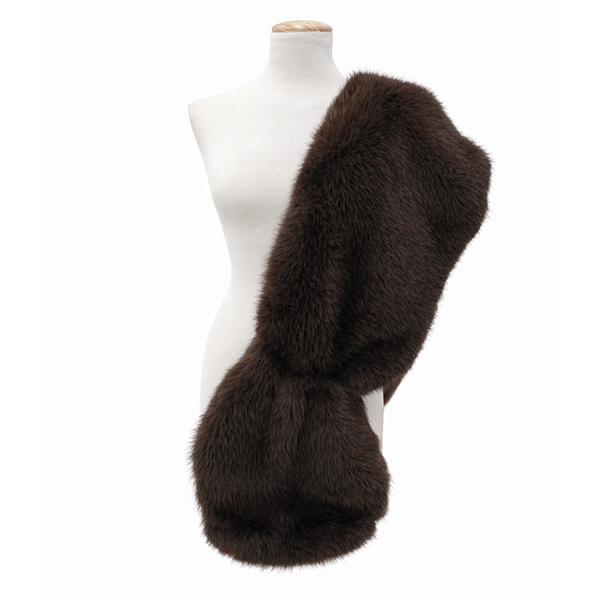 Estola fiesta pelo marrón chocolate