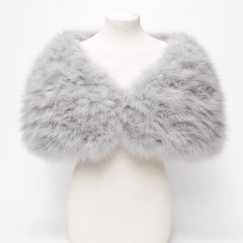 Estola gris plumas marabú