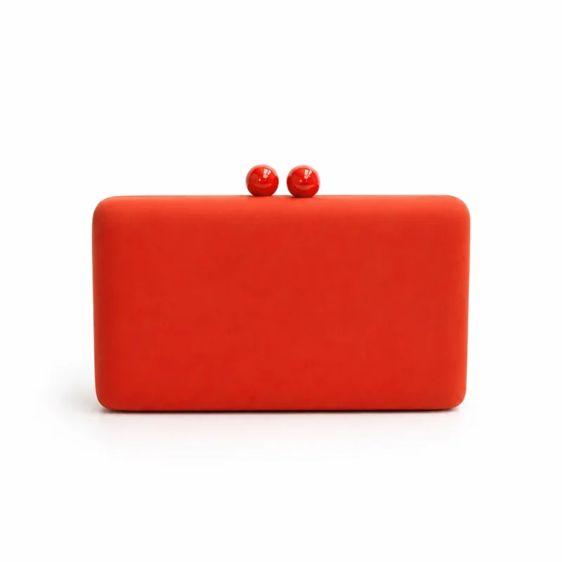 Bolso clutch naranja doble cierre