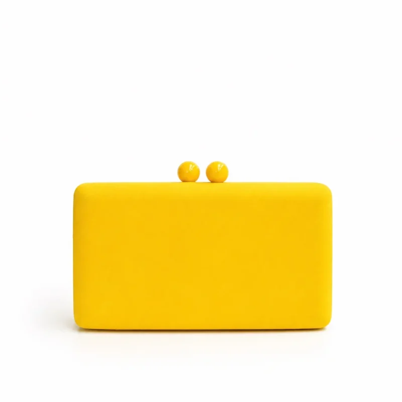Clutch amarillo doble cierre