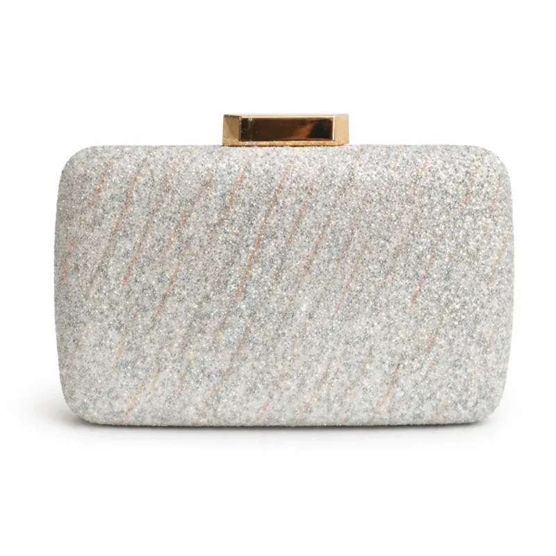 Bolso de fiesta blanco con brillos