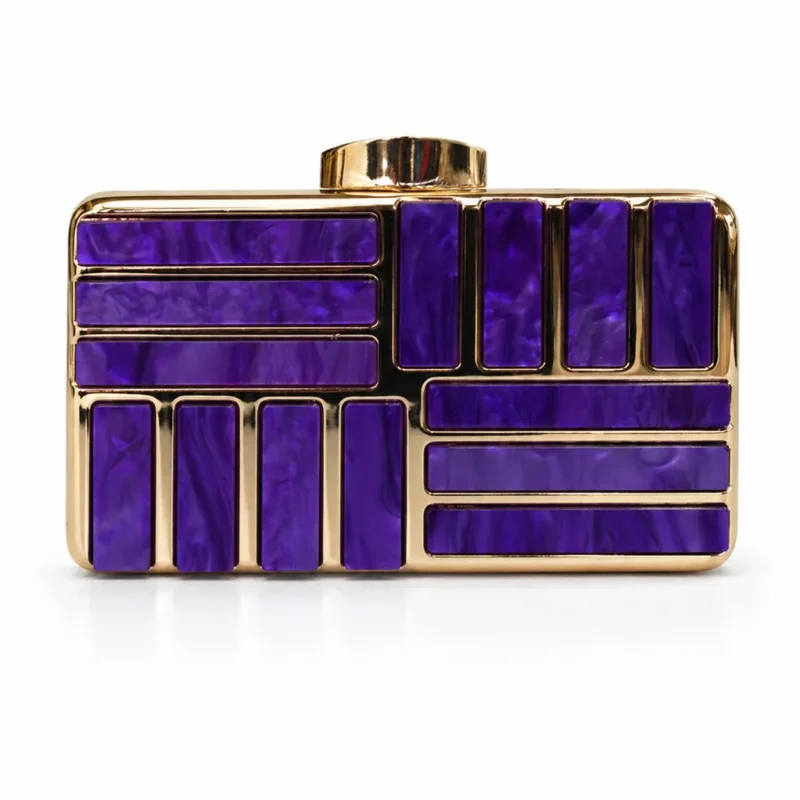 Bolso de fiesta clutch morado de nácar