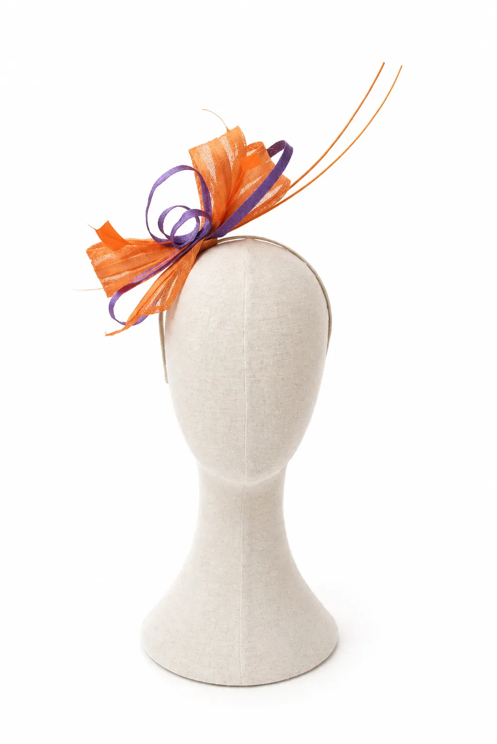 Tocado de fiesta naranja y morado - Imagen 2