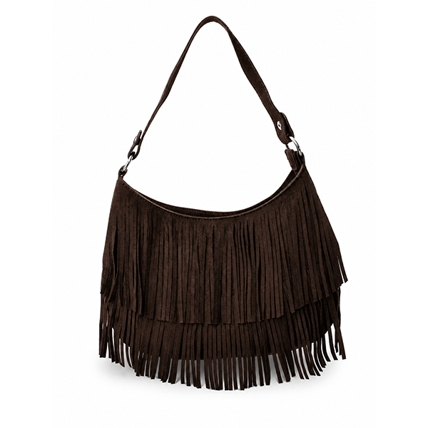Bolso marrón chocolate flecos