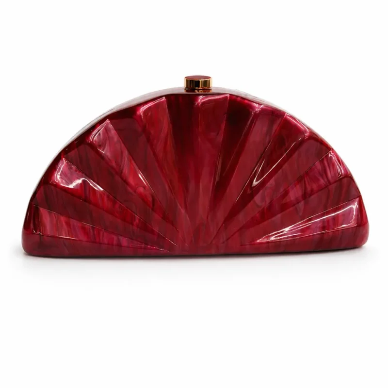 Bolso clutch rojo de nácar
