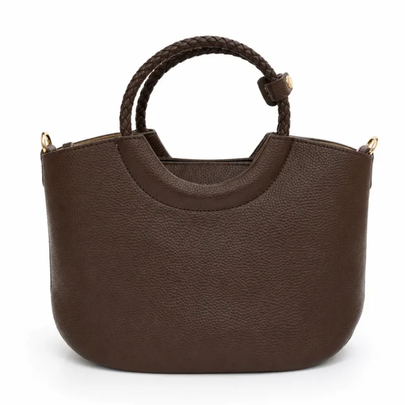 Bolso marrón asas trenzadas