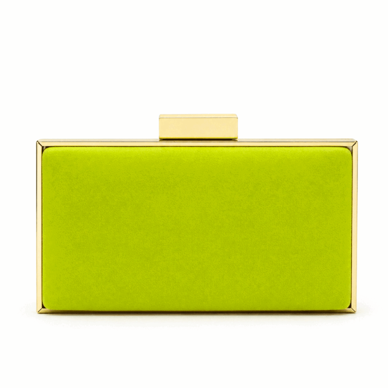 Bolso clutch verde lima rectangular